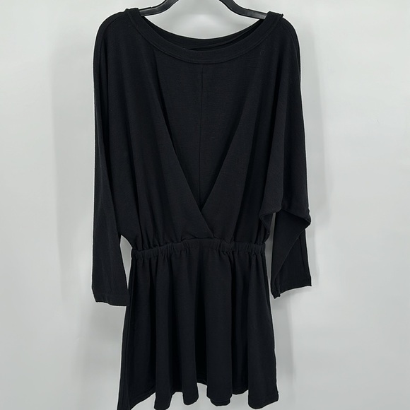 Free People Beach Black Drape Front Coverup Dress Size Small - Picture 1 of 10
